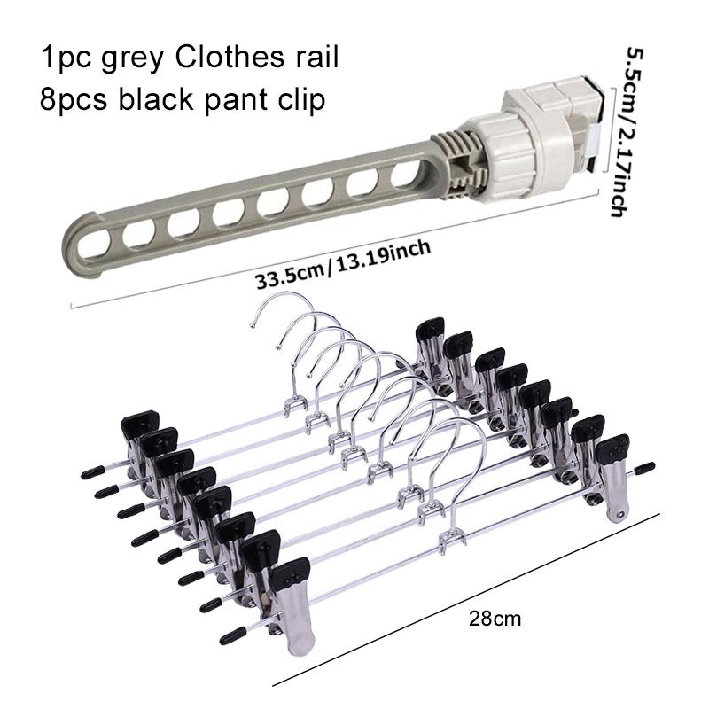 5/8pcs Hangers 8Holes Clothesline Plastic Hanger Non-slip Stainless Steel Pants Clip Portable Household Essentials Dormitory TMZ