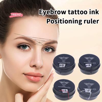 Voorbedrukte Kaartdraad Wenkbrauwdraad Meerkleurig Positioneringslijn Marker Tattoo Make-up Kleuringsgereedschap voor Wenkbrauwen