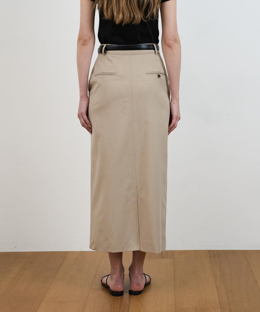 Dehebe Minimal Cotton Long Skirt [Beige]