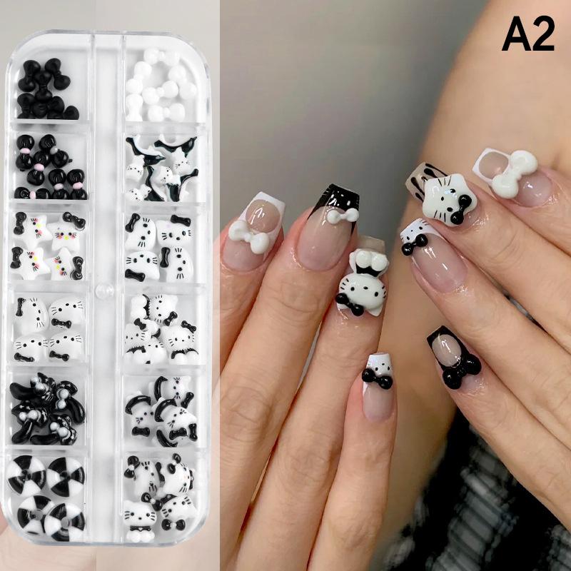 

12 ячеек/коробка Мини бантики для дизайна ногтей 3D Милые конфетные цвета Шармы для ногтей Дизайны Сделай сам Смола Аксессуары для ногтей