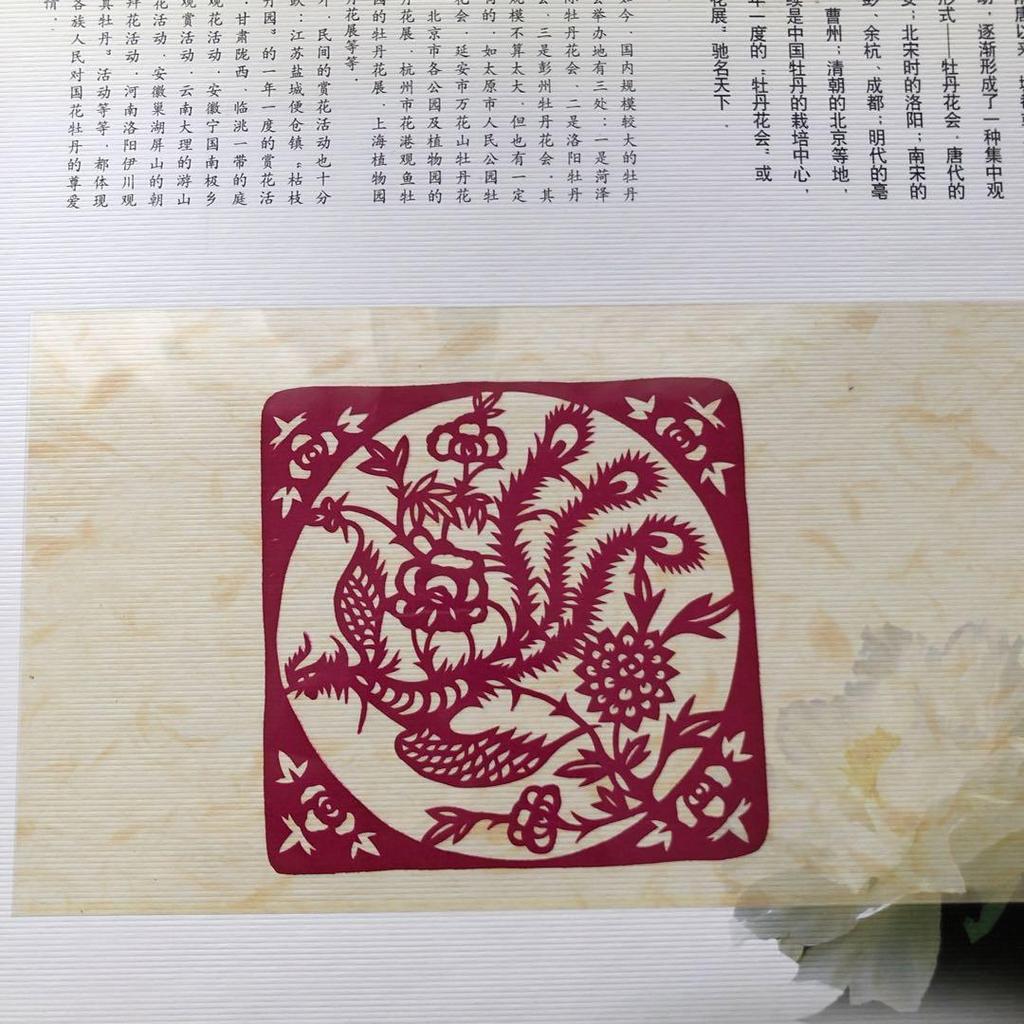 [USED] Chinese Peony Art Book - Coins, Stamps, Paper Cutouts, Etc. - Artist Unknown - Antique