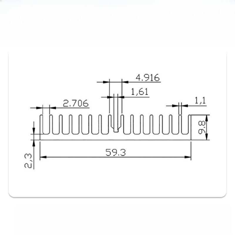Aluminum Profile Heat Sink, Efficient Thermal Conductive Cooling Fin, Durable Heatsink for LED Power Amplifier Electronic