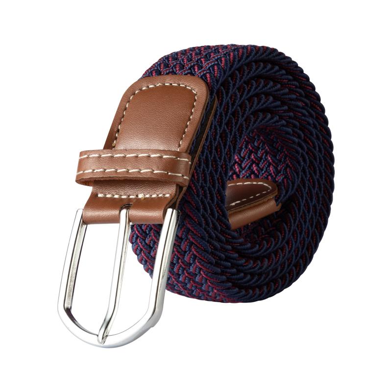 

107/120/130CM Fashion Female Elastic Casual Stretch Woven Belt Unisex Canvas Elastic Belts for Women Jeans Pin Buckle Men Belt FB 107cm