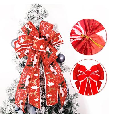 New Red Christmas Wreath, Bow, Outdoor Decoration, Velvet Sequins,reindeer Bow, Outdoor Use During The Christmas Holiday 2025