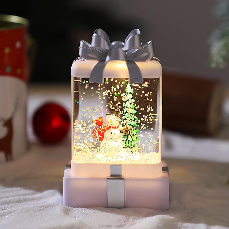 Weihnachtsdekorationen,Leuchtende Kristalllichter,Schmuckstücke,Neue Weihnachtsmann-Nachtlichter,Weihnachtsgeschenkpäckchen,Kleine Windlichter