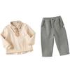 DAVE&BELLA Boys' Academy Style Faux Two-Piece Sweatshirt & Pants Set