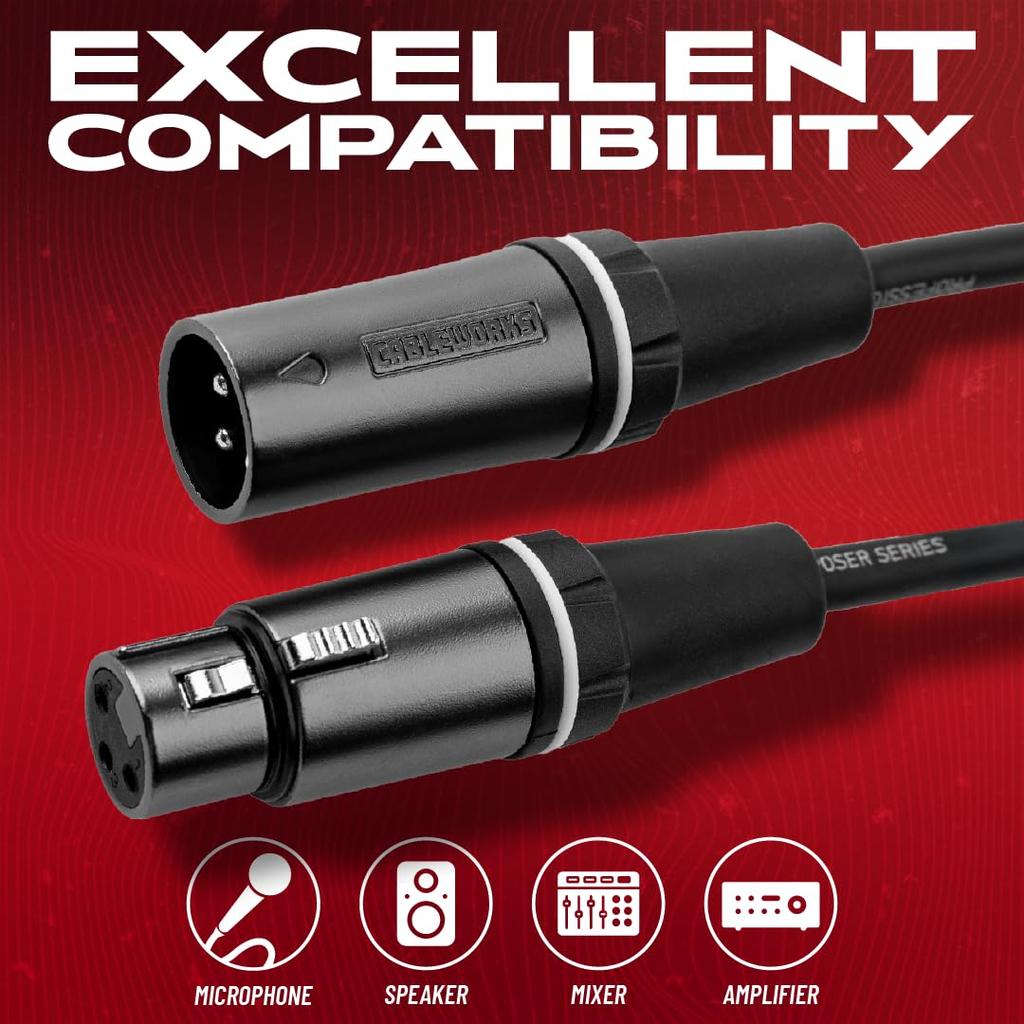 Cableworks by Gator Cases Composer Series Microphone Cable (75ft XLR/XLR) GCWC-XLR-75