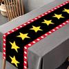 Black Red With Gold Star Movie Night Table Runner Movie Theme Design Movie Night Party Decoration for Movie Night Party Decor