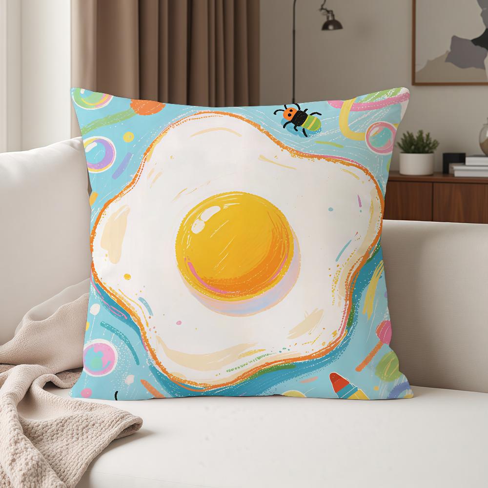 Fun Fried Egg Cute Pillow Case Suitable For Bedrooms Living Rooms Cars Home Decoration