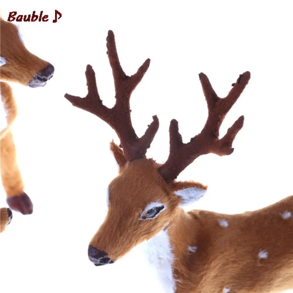 Simulation Christmas Deer Christmas Elk Plush Reindeer Christmas Decoration Fairy Garden Miniatures Props doll Toy