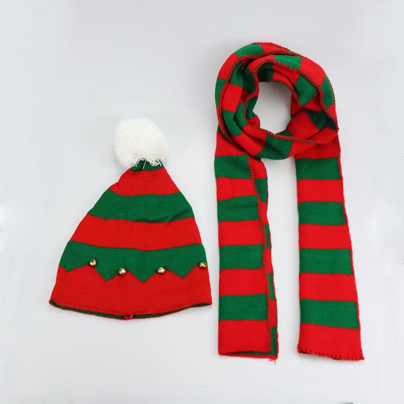 Winter new LED lights Christmas knitted hats men's and women's wool hats Holiday party warm ball hats