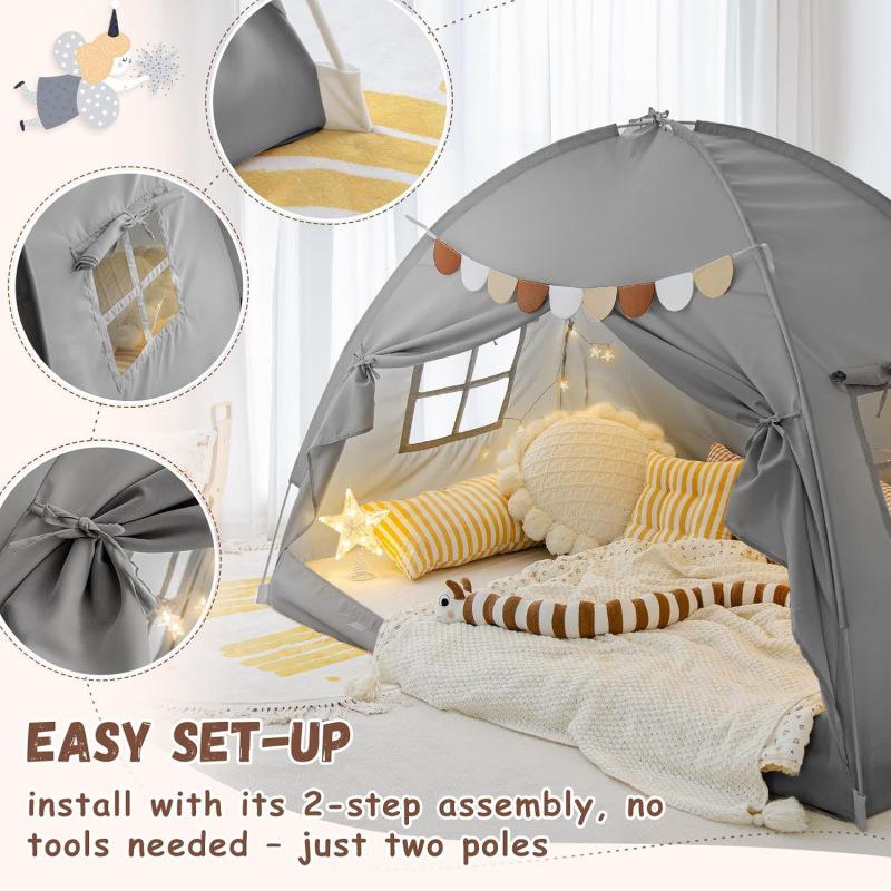 Children's Indoor Princess Castle Tent - Portable, Breathable Playhouse for Babies.