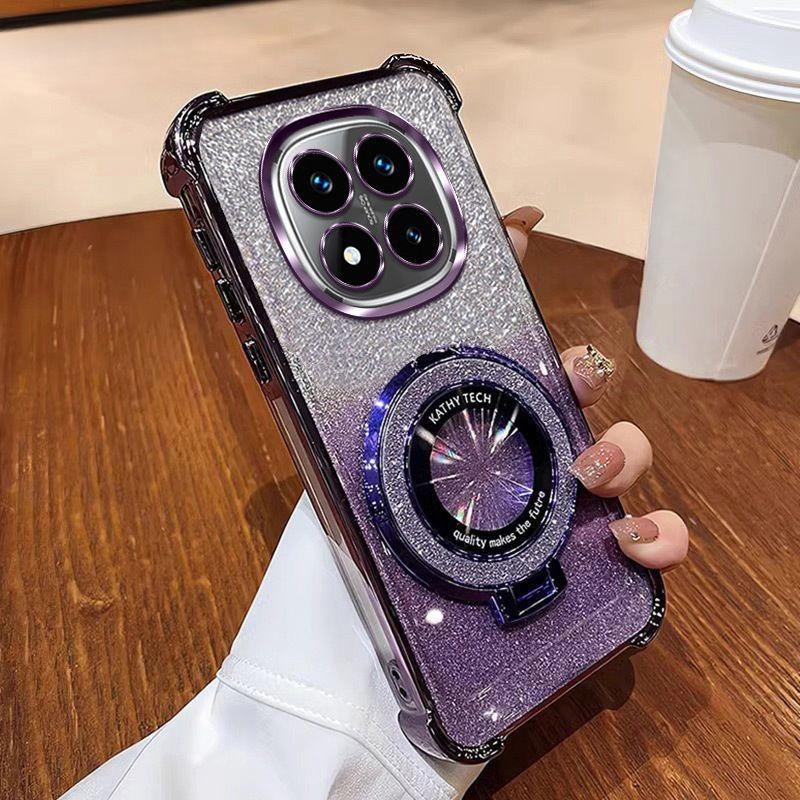 

Роскошный блестящий чехол-подставка для телефона Xiaomi Redmi Note 14 15 Pro Plus 15 15C 14C 14S 4G 5G с гальваническим покрытием, противоударная силиконовая накладка Redmi Note 14 (5G)