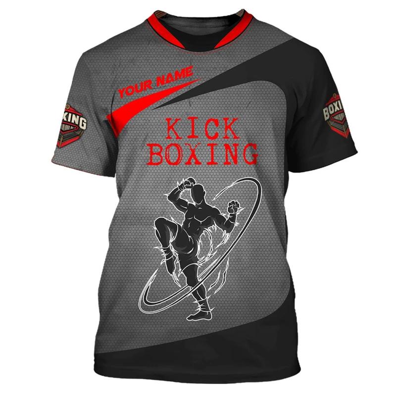 Boxing Series Men's Cool Fighting Pattern T-Shirt 3D Printed Personality Daily Leisure Fashion Sports Round Neck Short Sleeved T-shirt