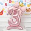 Standing Design Aluminum Foil Balloons Crown Shape Pink Number Balloons  Birthday Parties