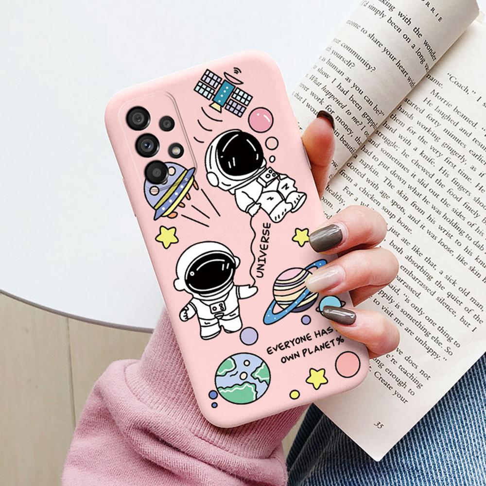 Phone Case Space Astronaut Star Pattern For Samsung Galaxy A53 A52 A32 S9 S10 Plus S10e Note 10 Lite Silicone Shockproof Cover
