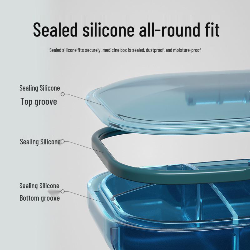 Bärbar Mini Pillerdosa med Flera Fack: Damm- och fuktsäker för handbagageförvaring