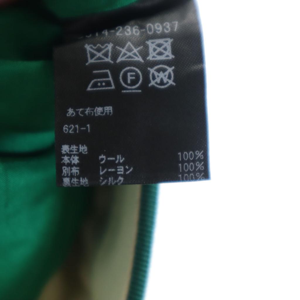 Drawer Wool Made In Japan Check Pattern Tapered Pants 40 Green Women Used