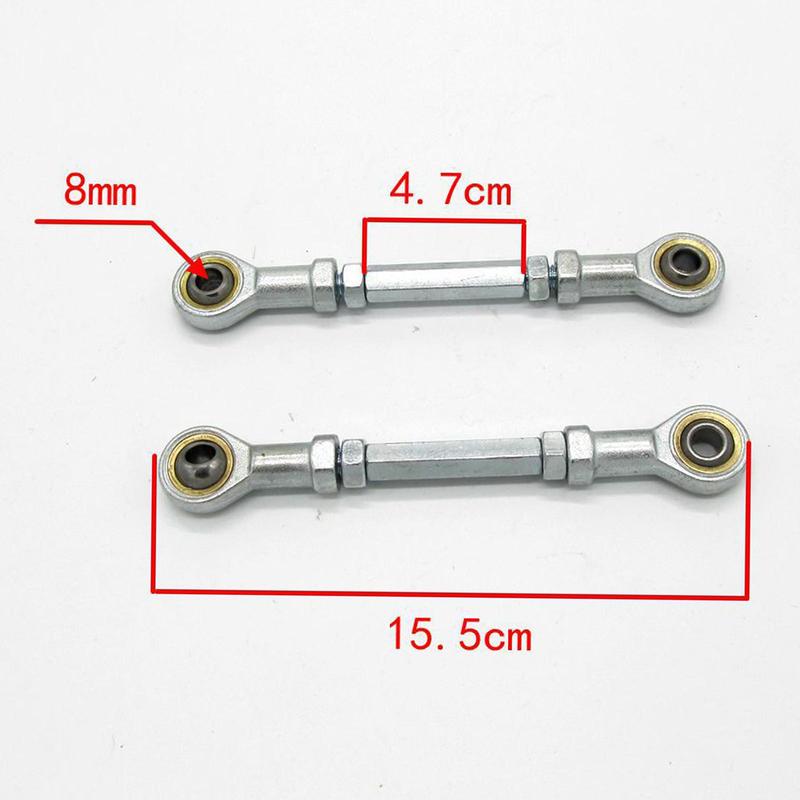 2Pcs Steering Shaft Tie Rods Kit with Hand Tie Rod Ball Joints Steering Suspension M8 for Electric Mini ATV Go Kart Quad