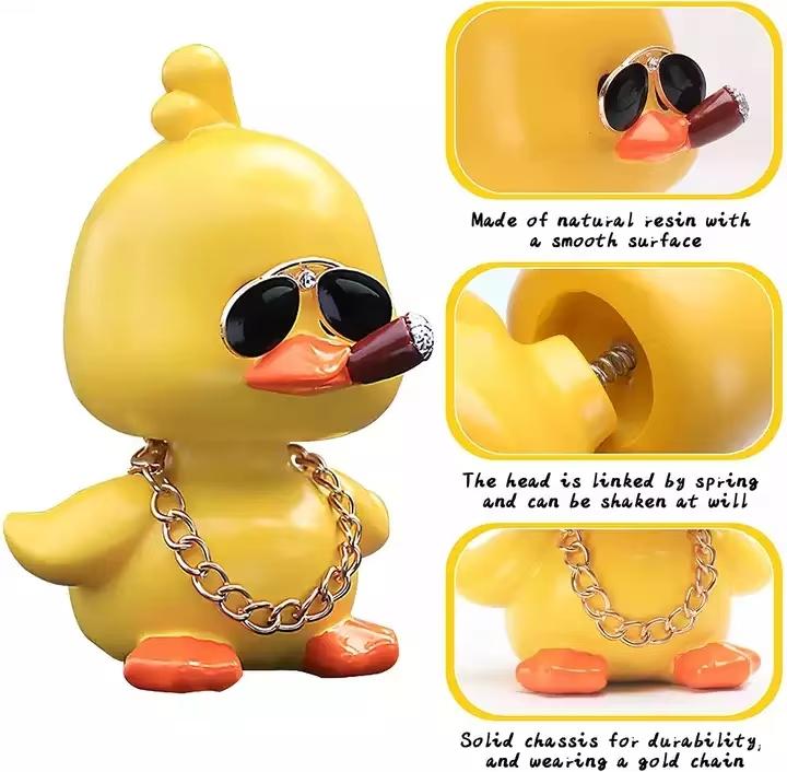 Fashion Shaking Head Yellow Duck Car Interior Decoration Ornaments Cute Doll Home Decor Car Accessories