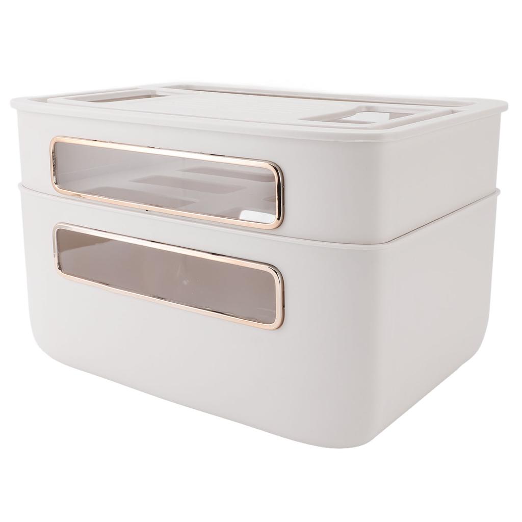 Router Storage Box 2 Layer Dust Proof Multifunctional with Lid Cable Management Router Box for