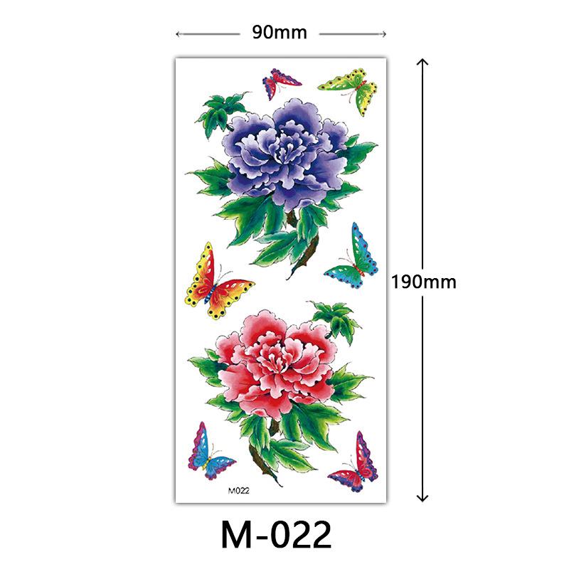 Waterproof Three-Dimensional Color Print Tattoo Sticker, Butterfly Flower Animal Tattoo