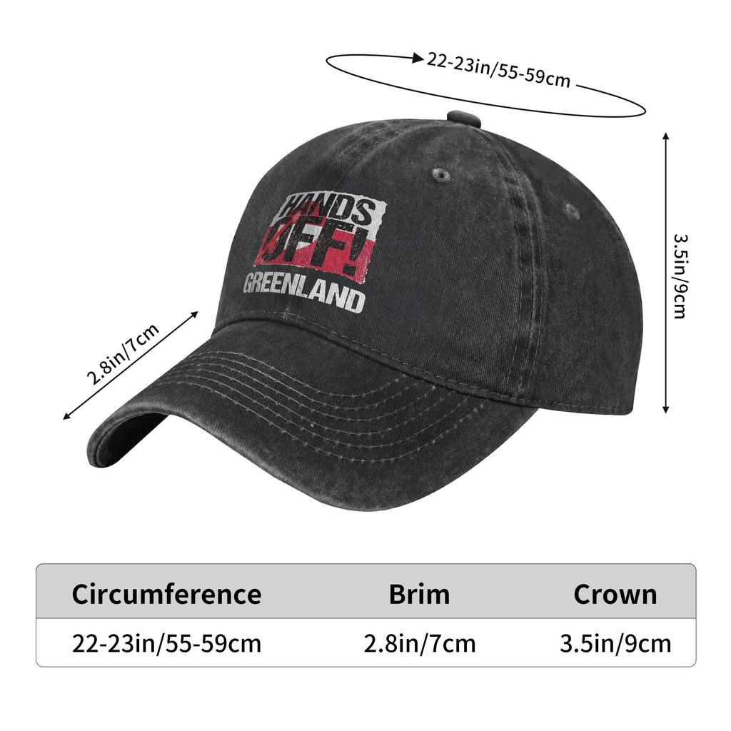 Men Women Hands Off Greenland Is Not For Sale MGGA Printed Hat Casual Distressed Denim  Baseball Cap Adjustable