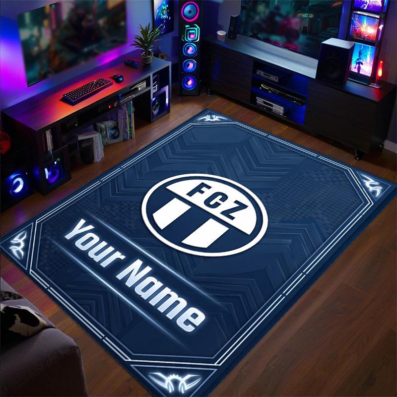 Crystal Velvet Rug FC Zürich Print Custom Name Text Floor Mat Home Decor
