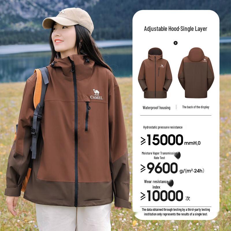 Camel Unisex 3-Proof Color-Block Outdoor Jacket