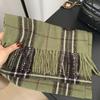 Premium Knitted Wool-Feel Plaid Scarf Men Women Winter Warm Neck Wrap Unisex Fashion Accessory