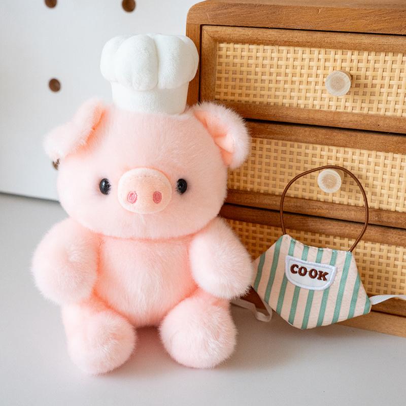 Chef Series Cute Animal Plush Toys Soft Fluffy Cat Chick Penguin Panda Cook Elephant Stuffed Animals Adorable Kitchen Home Decor