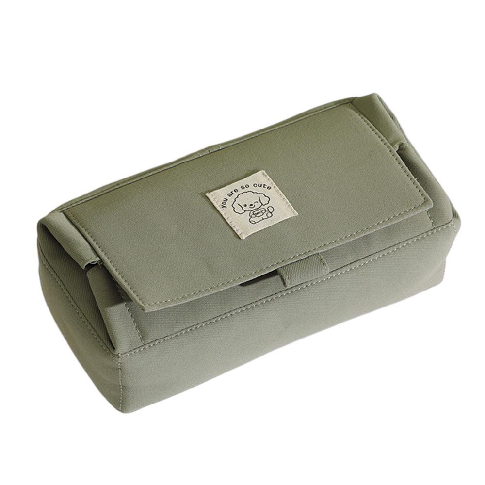 Canvas Pencil Case Puppy Pattern Stationery Storage Bag Creative Pen Bag  Student Supplies