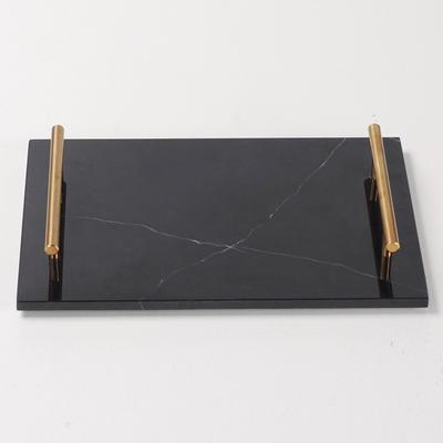 Light Luxury Nordic Marble Rectangular Tray Model Room Living Room Dining Room Bathroom Storage Tray Soft Decoration