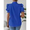 Women's Fashion Casual Summer Spring Solid Color Print Short Sleeve O-Neck Blouses & Shirts