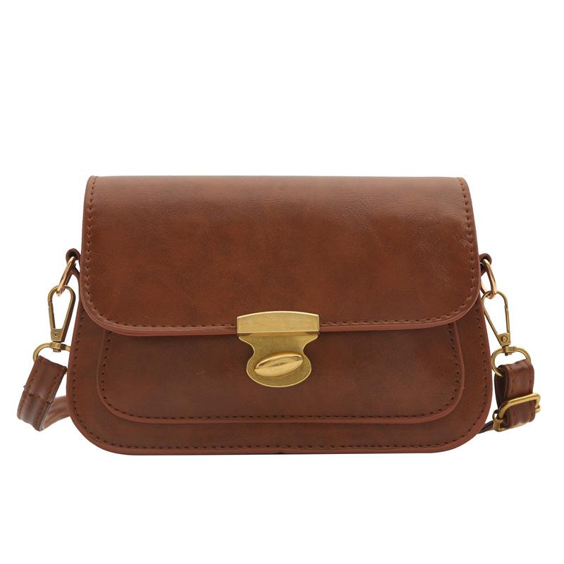 New Winter Niche Shoulder Bag Retro Crossbody Bag Women's Texture Solid Color Fashionable Casual Square Bag Trendy