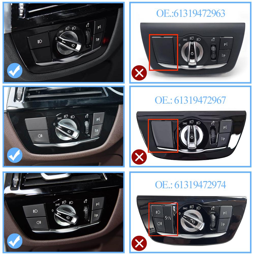 Car Front Dashboard Headlight Switch Rotary Knob Button Head Lamp Cover Panel For BMW 5 Series 6GT M5 G30 G31 G38 G32 F90