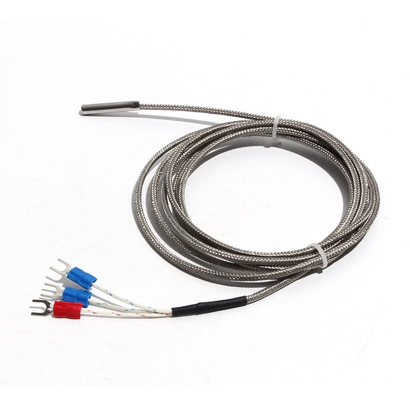 Sondă de temperatură cu termocuplu PT100 1M Sârmă metalică rezistentă la temperatură ridicată Sondă simplă goală îndrăzneață