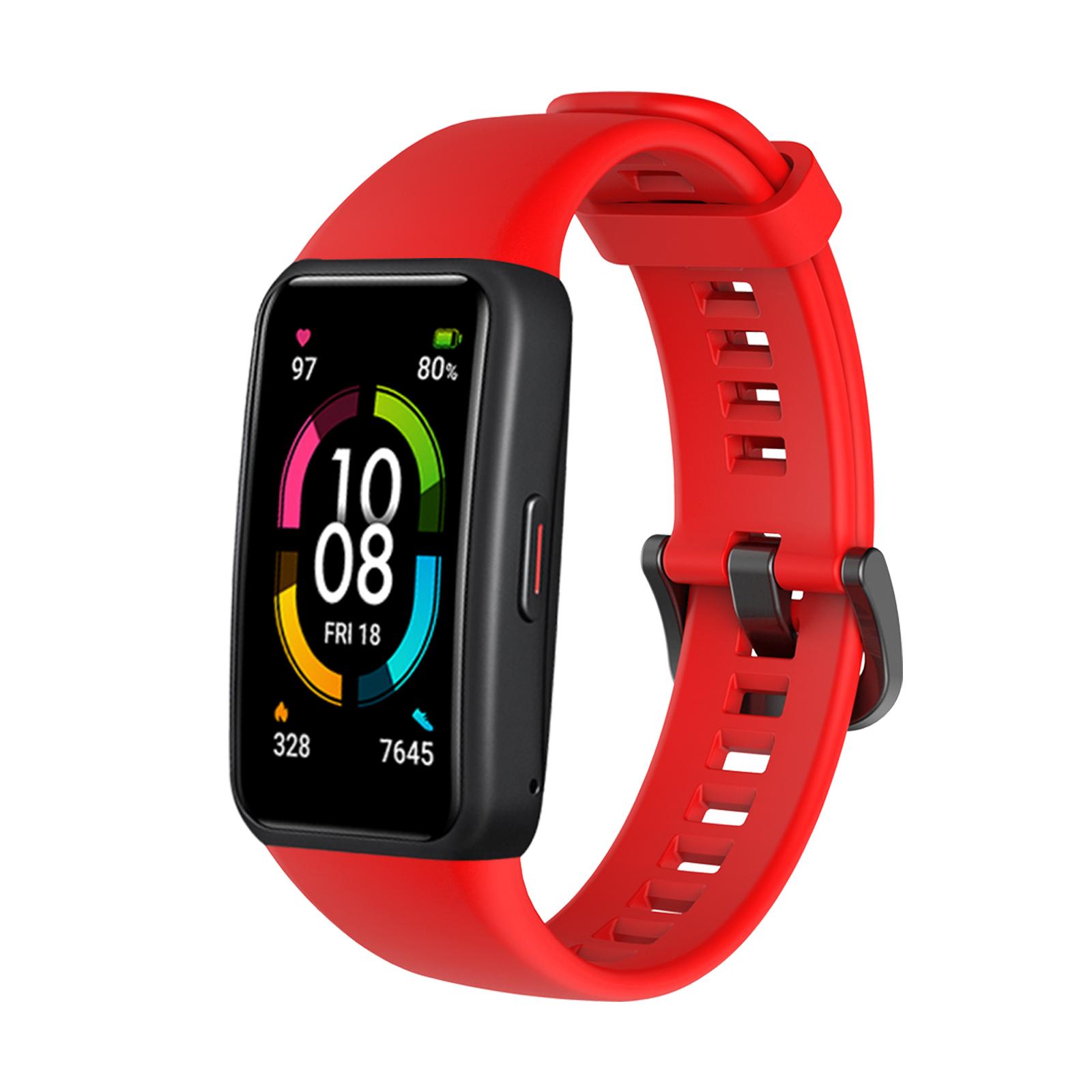 

Sport Silicone Watch band For Huawei Honor Band 6 Smart Watch Wristband Replacement Original Soft Strap For Huawei Band 6 Band For Huawei band 6 червоний