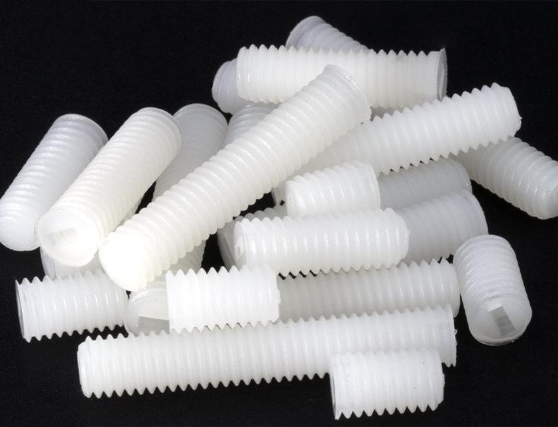 Headless Slotted Nylon Machine Screw – Plastic Flat End Set (M3, M4, M5, M6, M8, M10, M12)