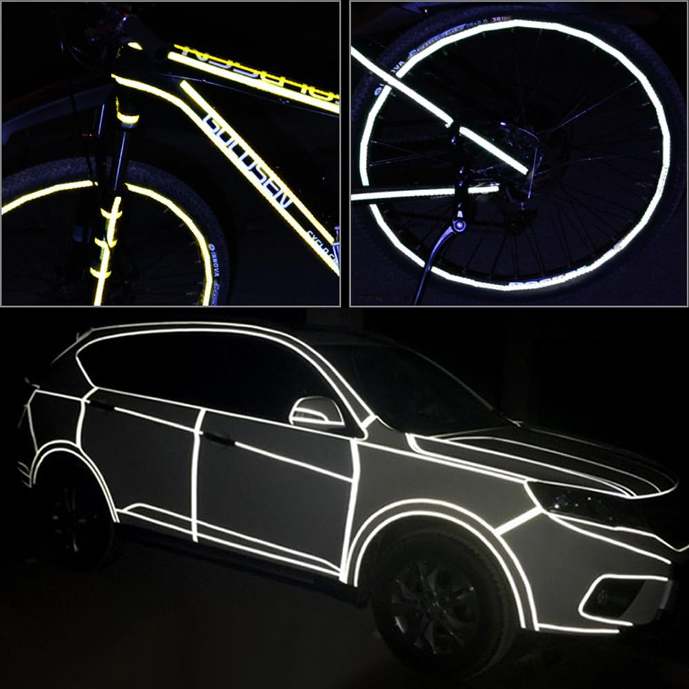 KUAIDHFK Reflective Tape, 1cm X 8m, 2 Rolls, Fluorescent Tape,