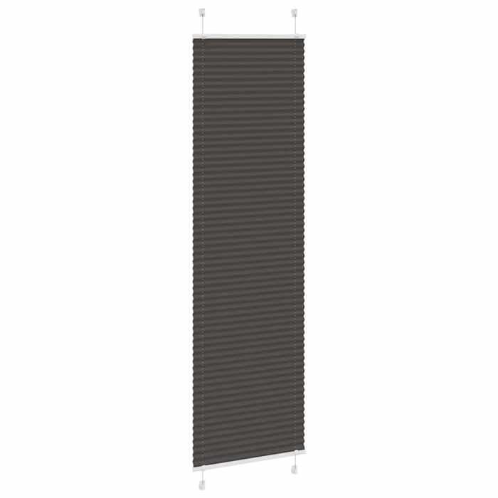 VidaXL Store plissé noir 55x200 cm largeur du tissu 54,4 cm polyester, store plissé de fenêtre, store accordéon, store 4015151