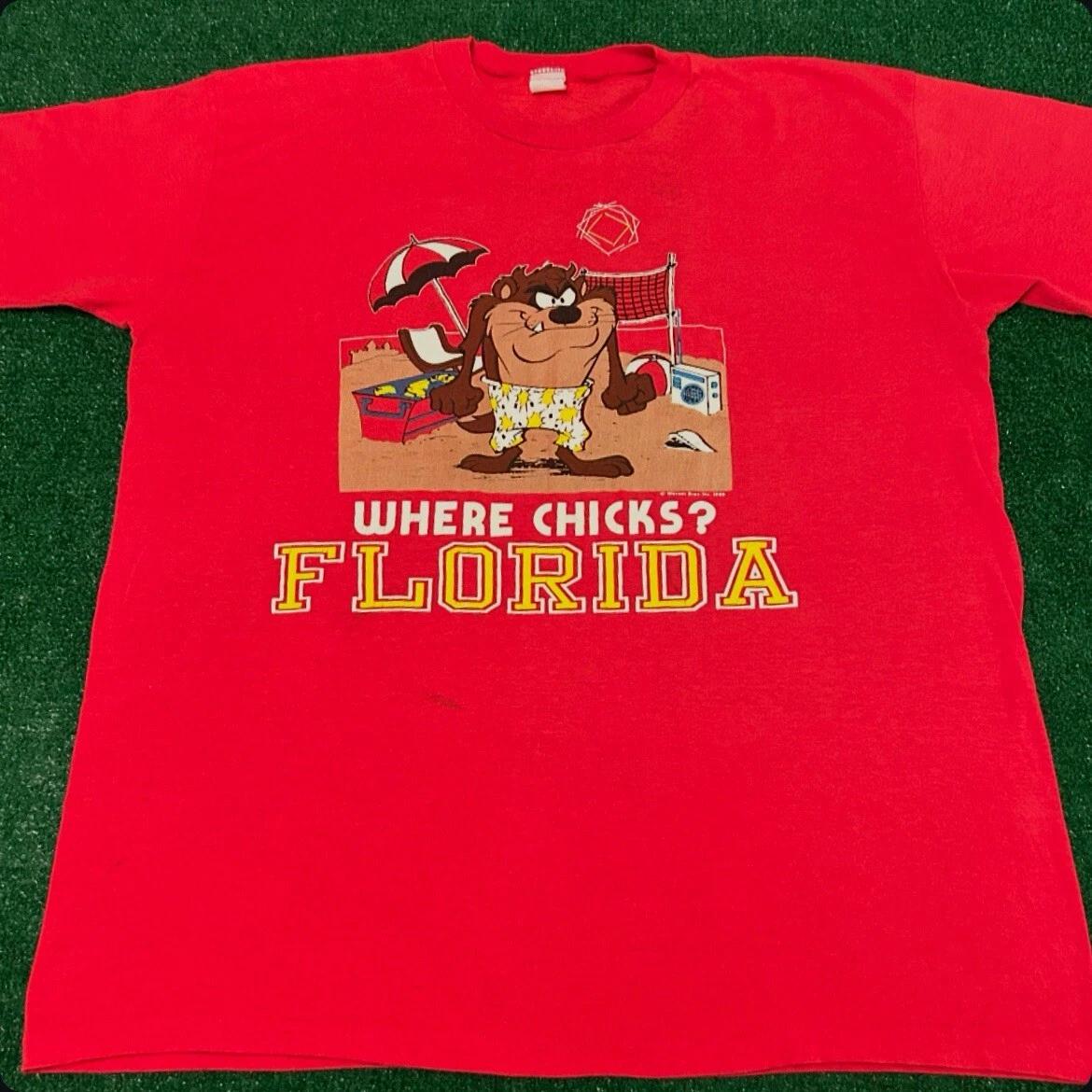 

Vintage 80s 90s Looney Tunes Taz Florida 1986 Cartoon VTG Shirt Mens Size XL 2XL