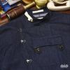13oz Denim Swedish Military Motorcycle Jacket Indigo Blue XL [karaku]