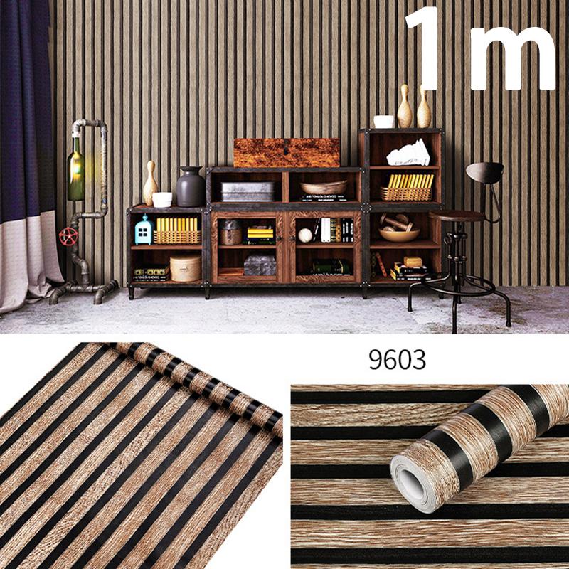 0.45m Anti Fouling Striped Grille Waterproof PVC Wallpaper Living Room Kitchen Sticker