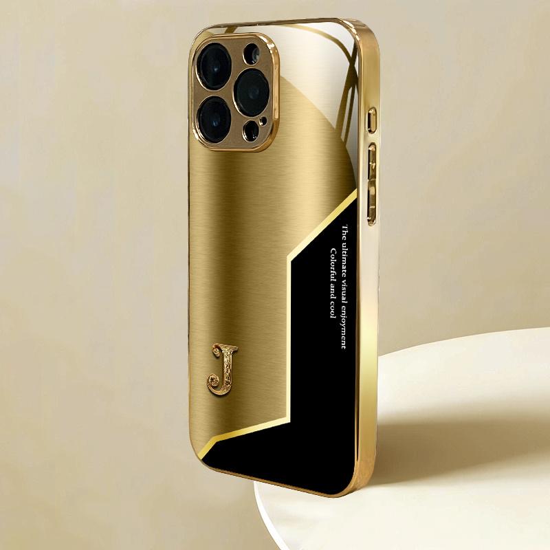 Gold plating High-end Phone Case Electroplated Glass TPU PhoneCase for iPhone 17 16 15 14 13 12 11pm Pro Plus Dropresistant