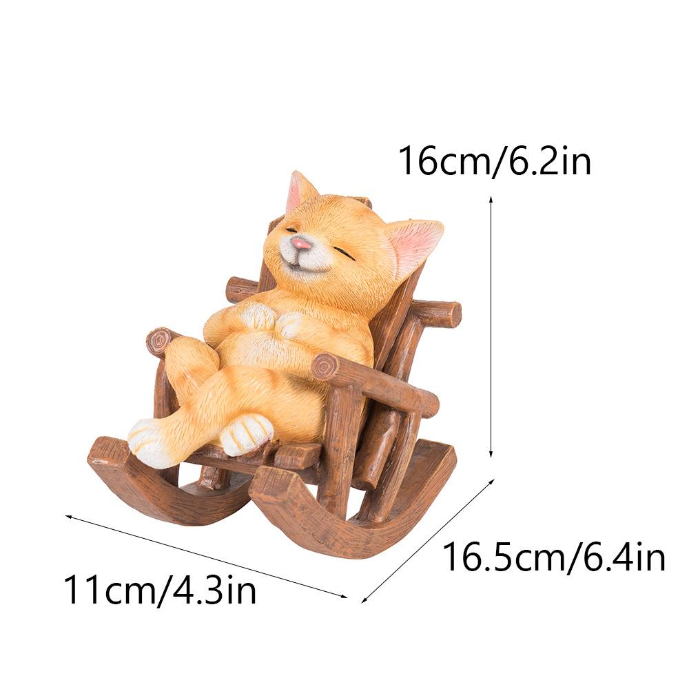 2026 New Recliner Cat Dog Animal Resin Decoration for Home Office Healing Desktop Gift Decoration Decorative Car Model Ornaments