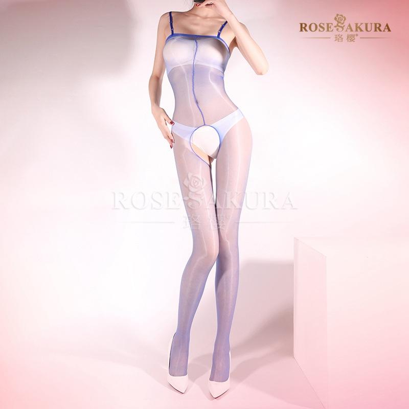 Aurora Shinny Suspender Body Stocking Tights Temptation Lingerie One-Piece Crotchless Toys For Couple Ootd Dance Self Pleasure