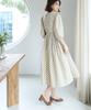 Ppaeppae Waist Ribbon String Dot Long Dress