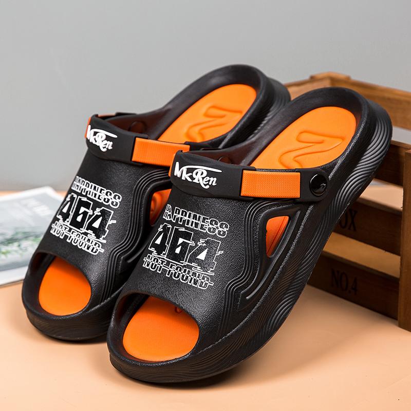 Fashion Summer Sandals Men's Slippers Couples Outdoor Slippers Beach Sandals Trendy One word  Garden Anti slip Slippers Clogs