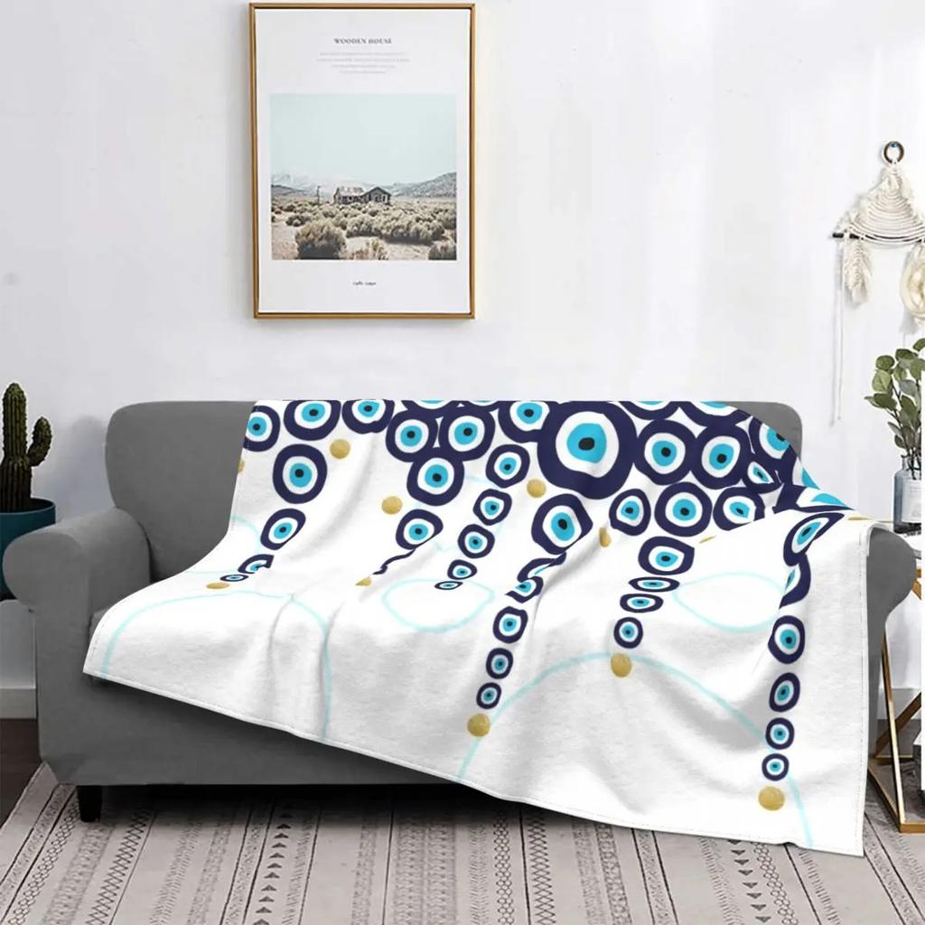 Bohemian blue eyes Printed Blanket for Sofa Bed Travel Camping Living Room Office Conditioning Blanket for All Seasons Gifts